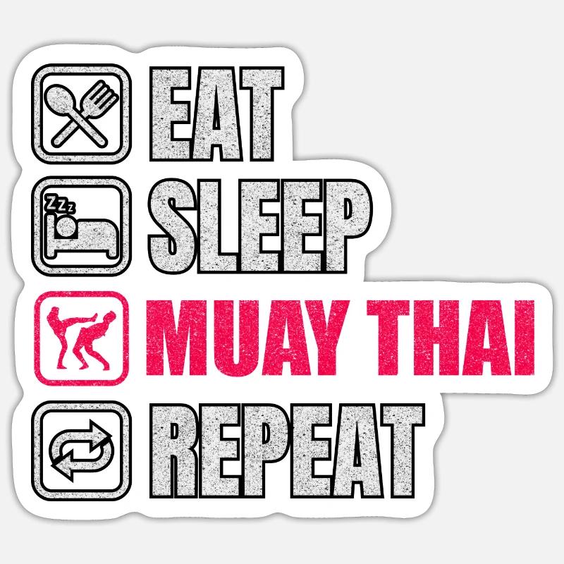 Muay Thai - Sticker size S (10 x 10 cm) - white matte