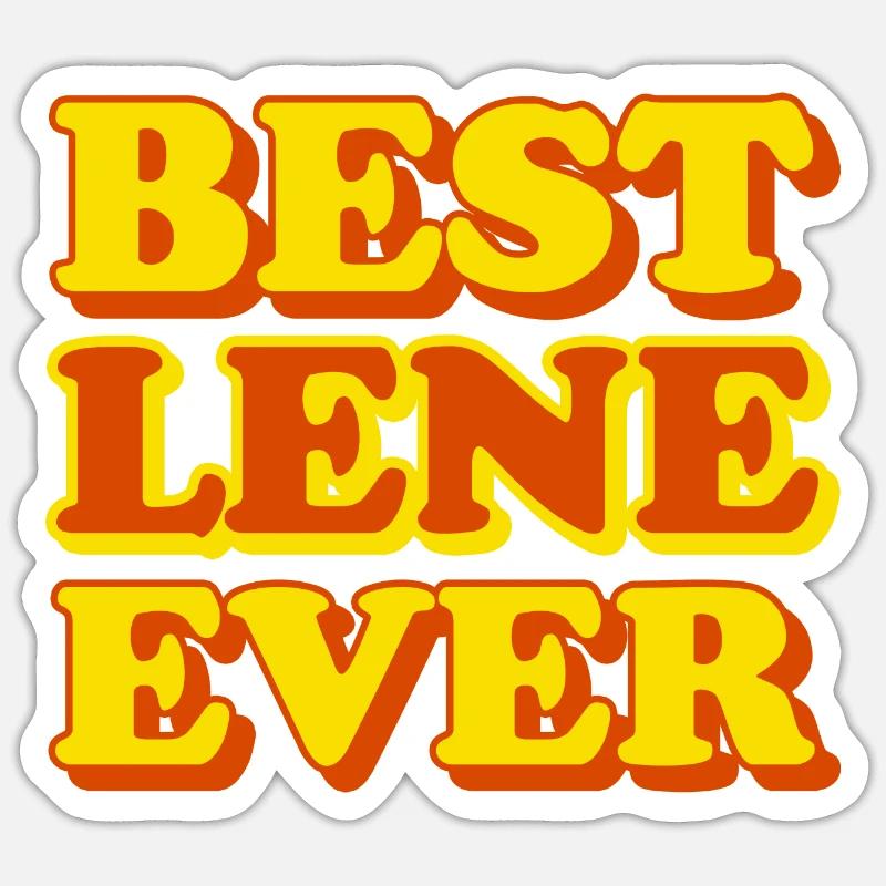 Lene prénom drôle cadeau - Sticker taille S (10 x 10 cm) - blanc mat