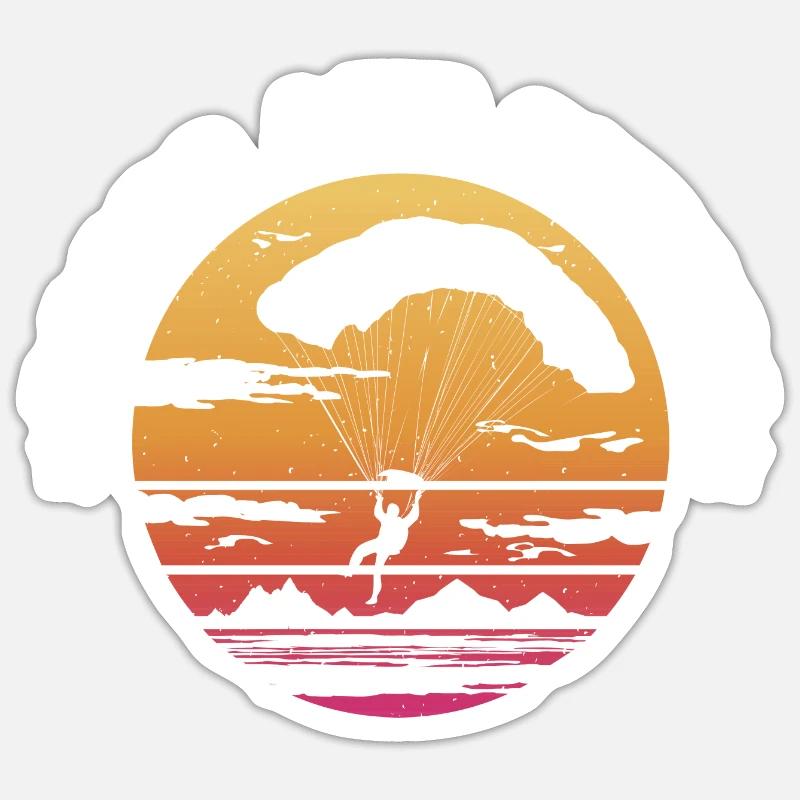 Parachutistes Parachutisme Parachutisme - Sticker taille S (10 x 10 cm) - blanc mat
