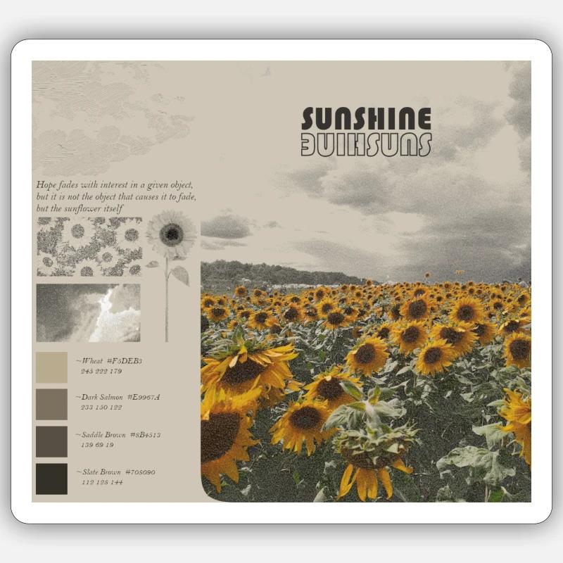 Sonnenblumen - Sticker Größe S (10 x 10 cm) - Mattweiß