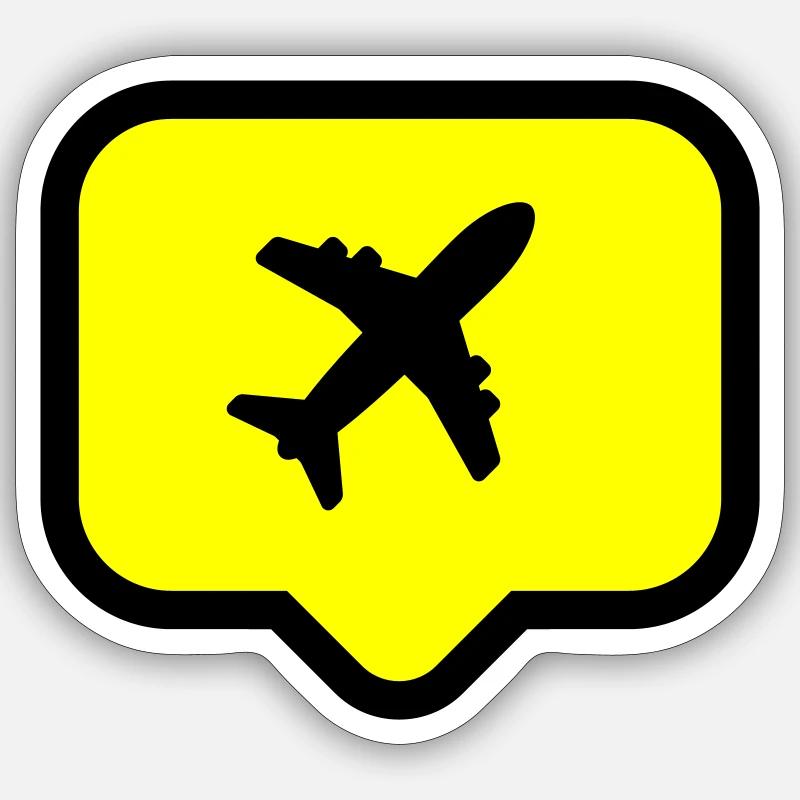 Flugzeug! Sticker Größe S (10 x 10 cm)