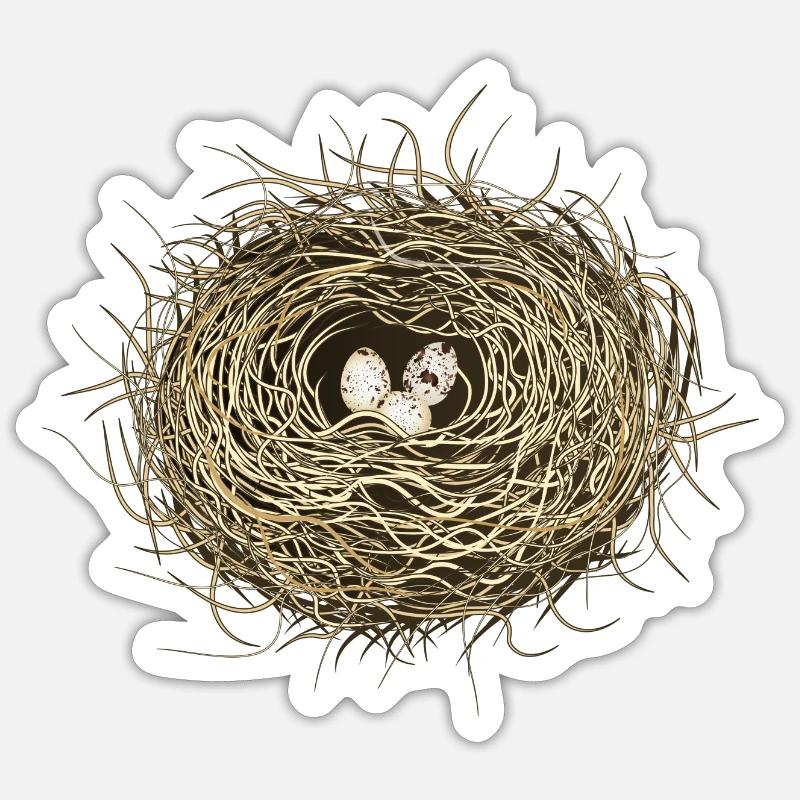Bird's Nest or Easter Basket with Three Bird Eggs Sticker size S (10 x 10 cm)