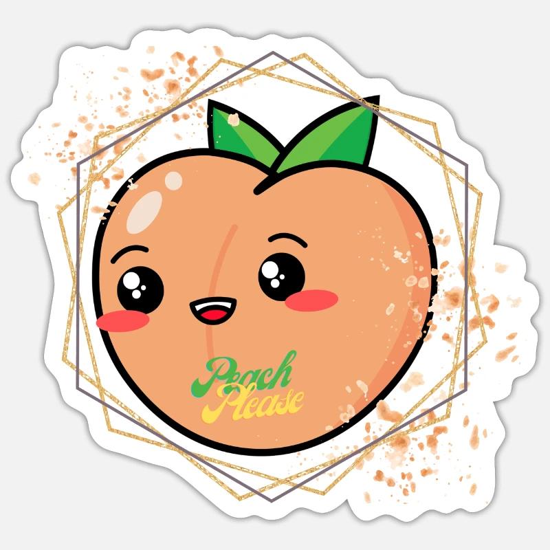 Pfirsich - Peach Please Sticker Größe S (10 x 10 cm)