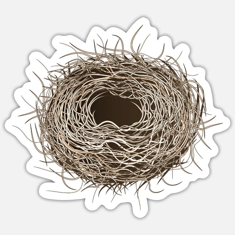 empty bird's nest or easter basket for spring Sticker size S (10 x 10 cm)