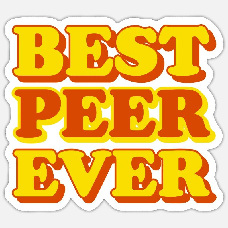 Peer-Vorname, lustiges Geschenk - Sticker Größe S (10 x 10 cm) - Mattweiß