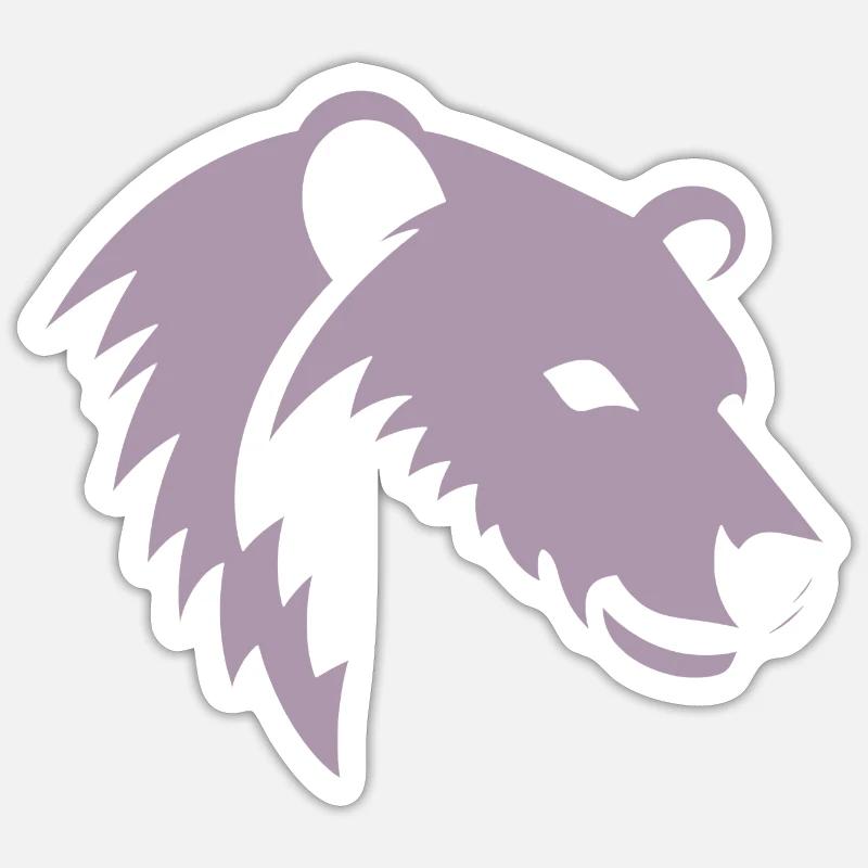 Bär Silhouette eines Eisbärkopfes - Sticker Größe S (10 x 10 cm) - Mattweiß