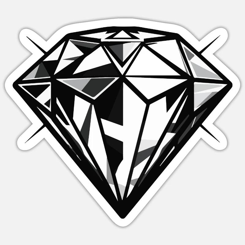 Symbole du diamant - Sticker taille S (10 x 10 cm) - blanc mat
