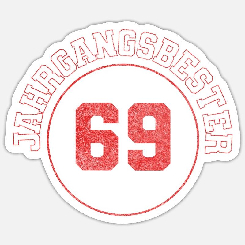 Jahrgangsbester 69 - Sticker Größe S (10 x 10 cm) - Mattweiß