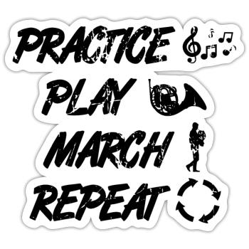Waldhornist Routine - Sticker Größe S (10 x 10 cm) - Mattweiß - Vorne