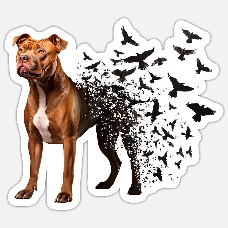 Pitbull - Sticker Größe S (10 x 10 cm) - Mattweiß
