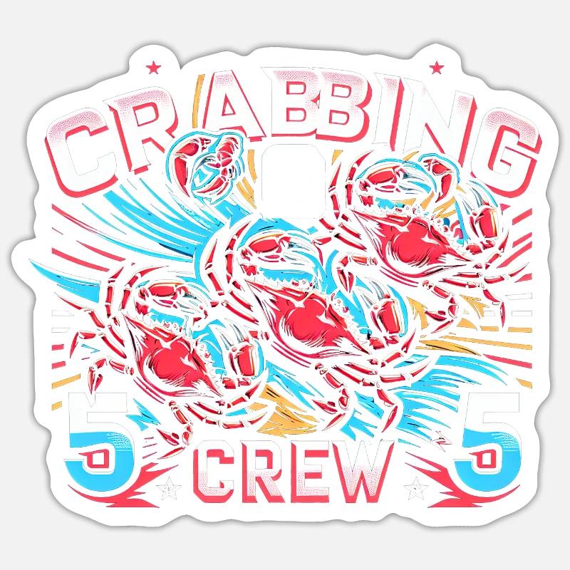 Équipage de pêche au crabe 12 Sticker taille S (10 x 10 cm)