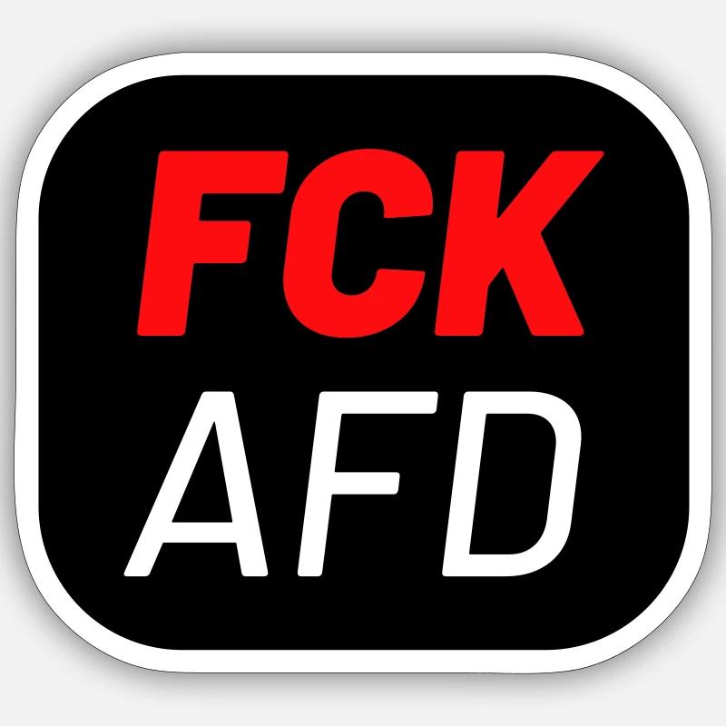 FCK AFD - Sticker Größe S (10 x 10 cm) - Mattweiß