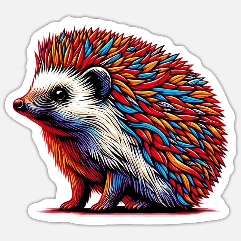 Hedgehog - Sticker size S (10 x 10 cm) - white matte