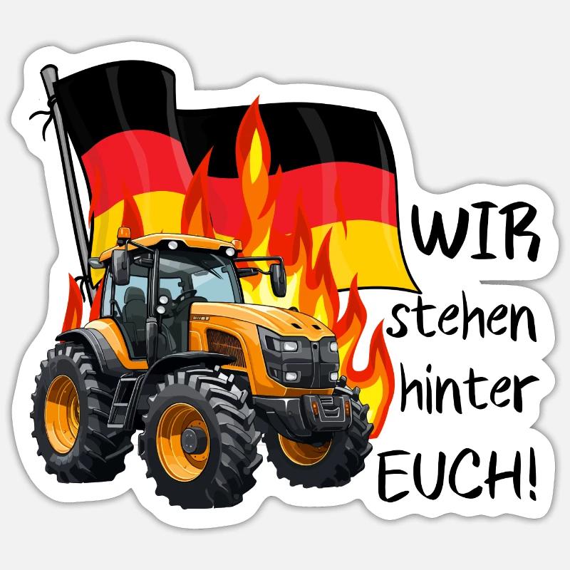 Wir stehen hinter den Bauern - Sticker Größe S (10 x 10 cm) - Mattweiß