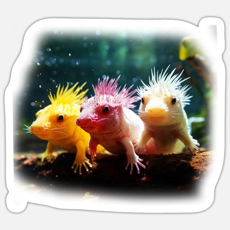 axolotl - Sticker taille S (10 x 10 cm) - blanc mat