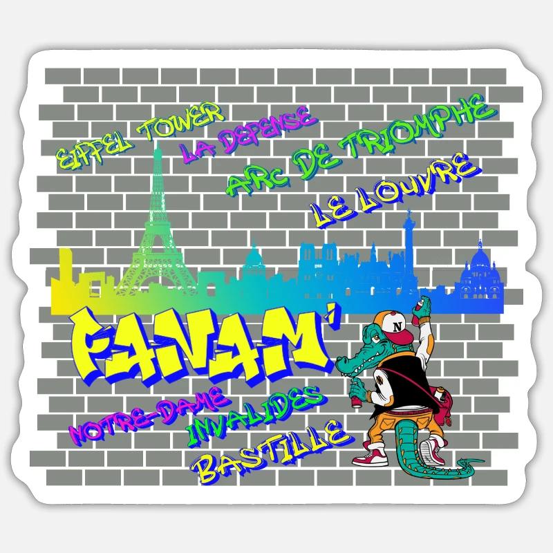 Mur de brique Capitale Paris Sticker taille S (10 x 10 cm)