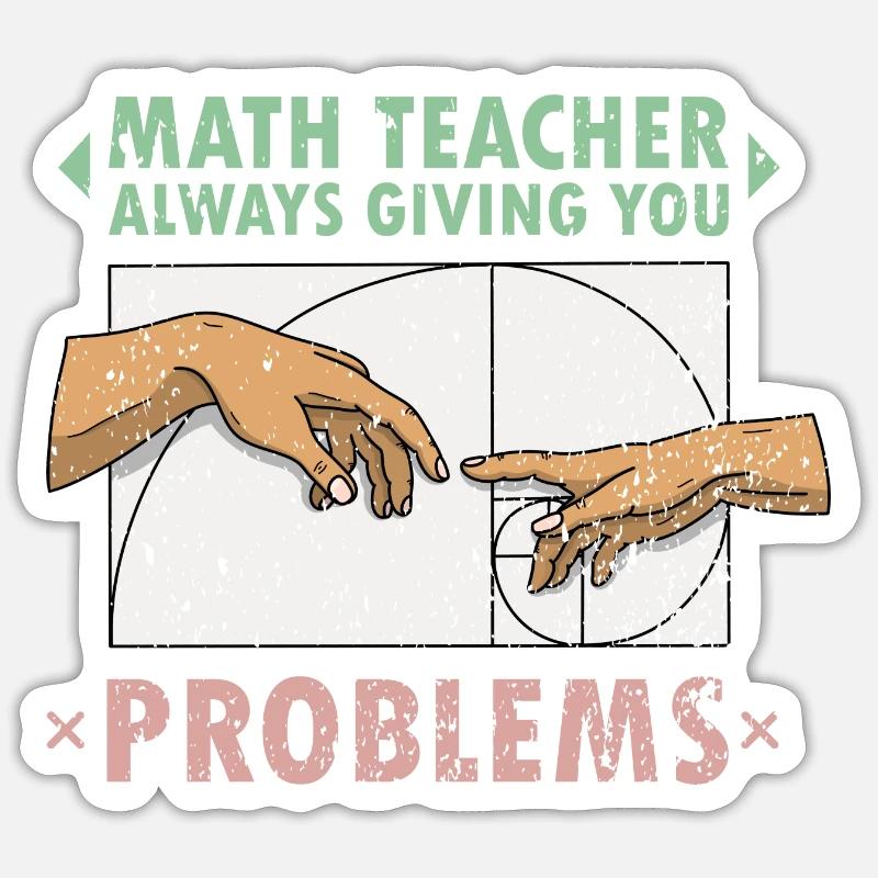 Fibonacci Math Teacher Art Creation - Sticker size S (10 x 10 cm) - white matte