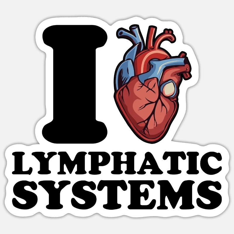 Ich liebe Lymphsysteme Sticker Größe S (10 x 10 cm)