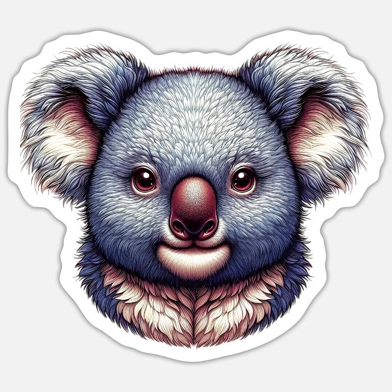 Koala - Sticker Größe S (10 x 10 cm) - Mattweiß