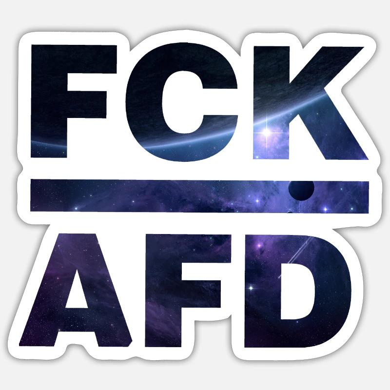 FCK AFD - Sticker Größe S (10 x 10 cm) - Mattweiß