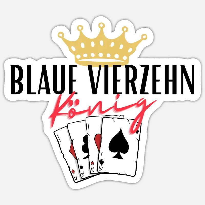 Quatorze Roi Bleu - Sticker taille S (10 x 10 cm) - blanc mat