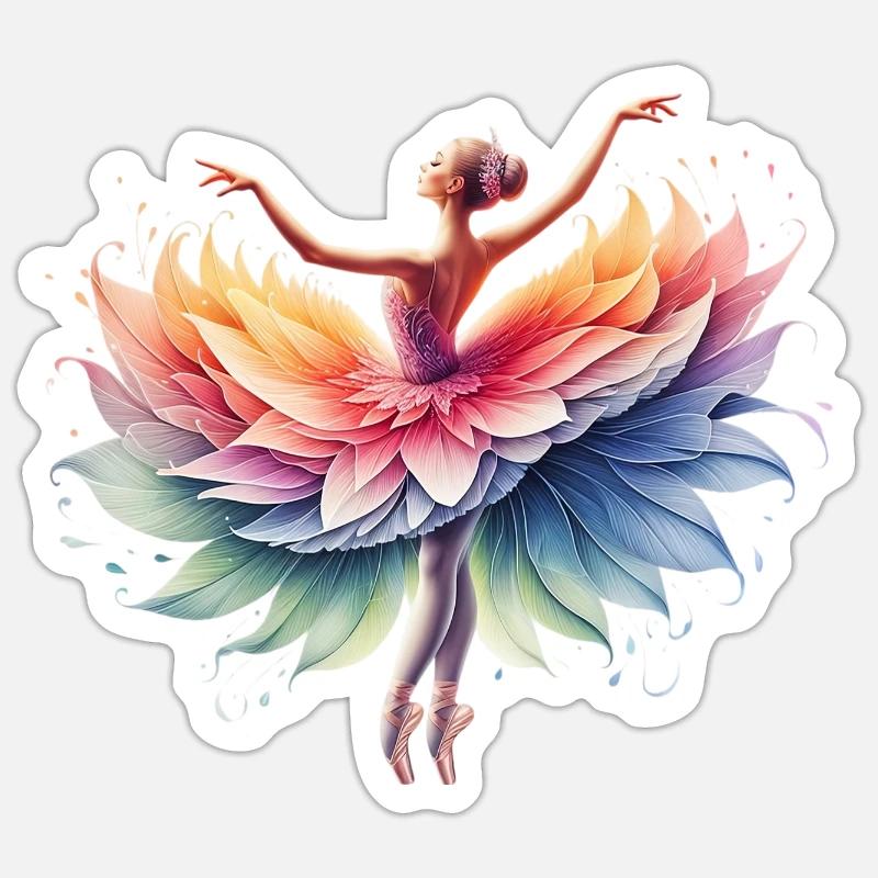 Ballet dancer with tutu - Sticker size S (10 x 10 cm) - white matte