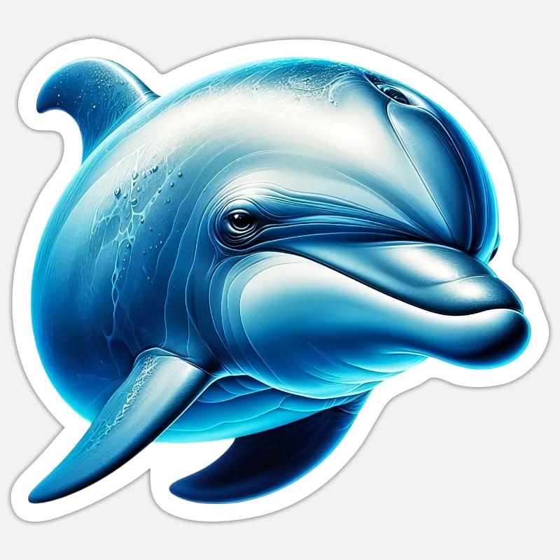 Delfin - Sticker Größe S (10 x 10 cm) - Mattweiß