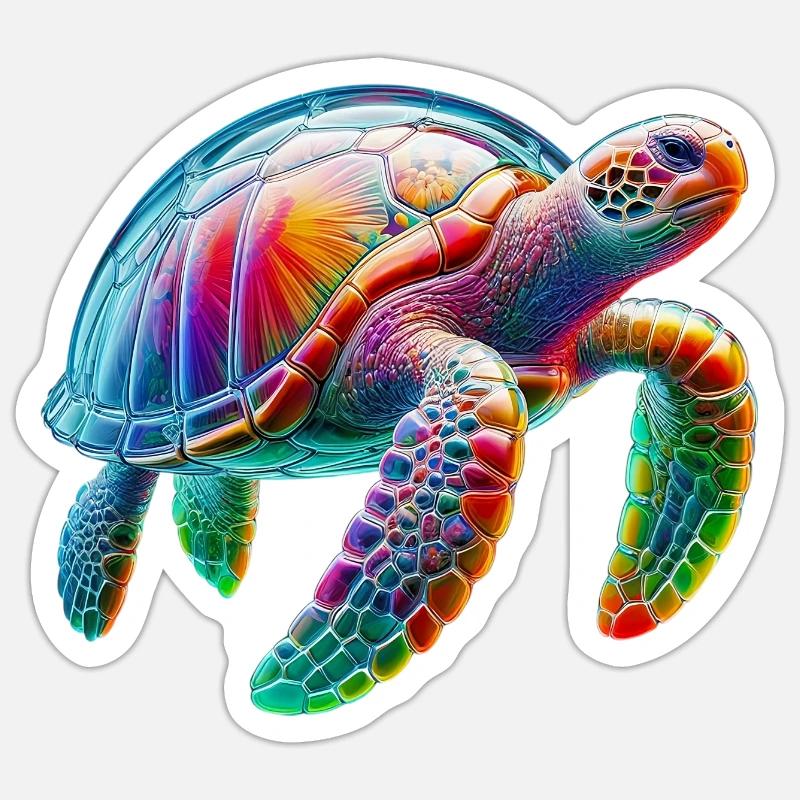 Turtle - Sticker size S (10 x 10 cm) - white matte