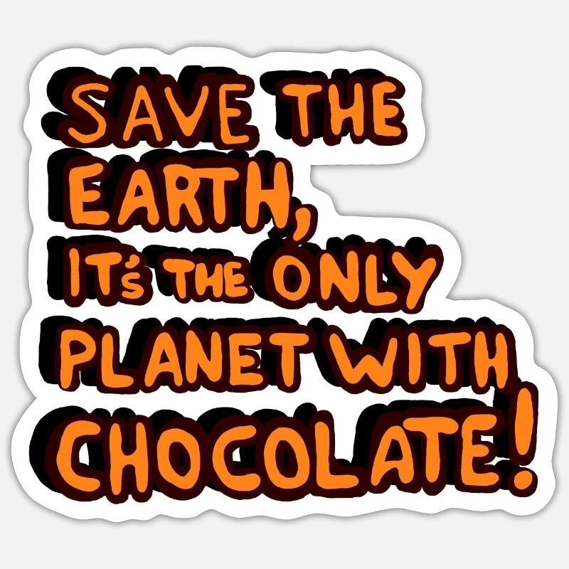 Save the chocolate - Sticker Größe S (10 x 10 cm) - Mattweiß