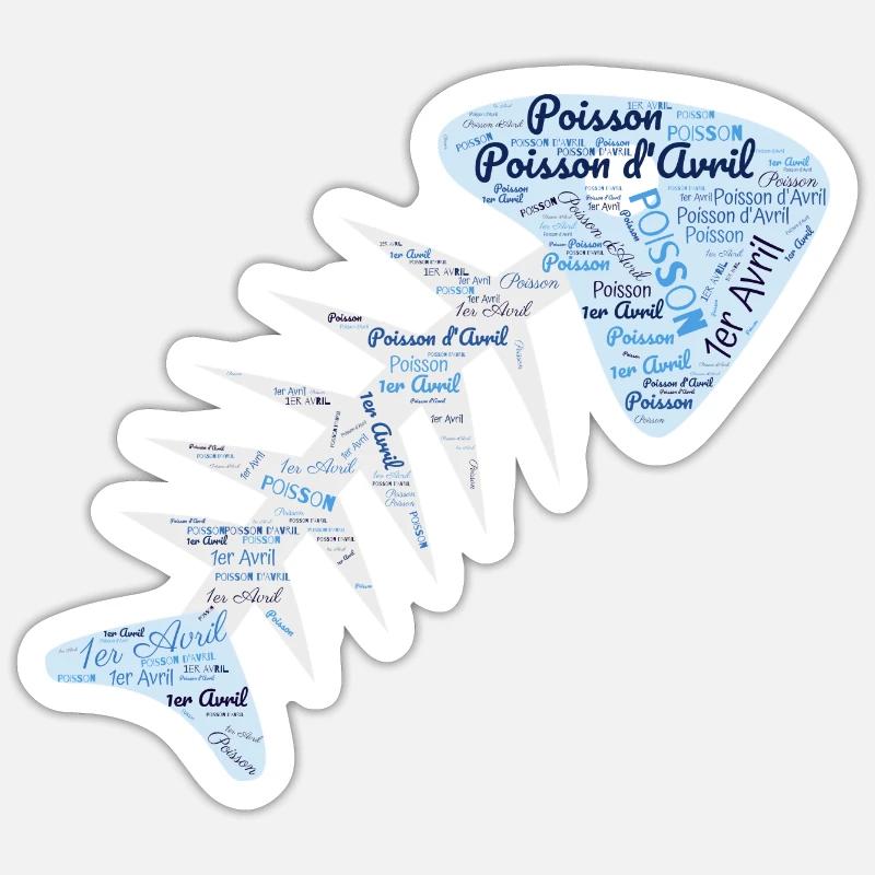 FISH. APRIL FOOL - Sticker size S (10 x 10 cm) - white matte
