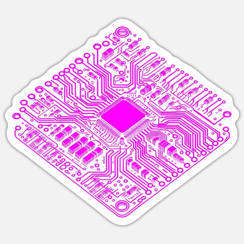 CPU anatomique et PCB - Cool Computer Scientists Sticker taille S (10 x 10 cm)