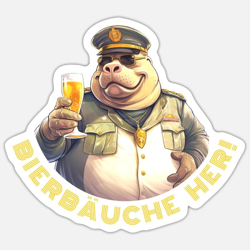 Bierbäuche her! Sticker Größe S (10 x 10 cm)