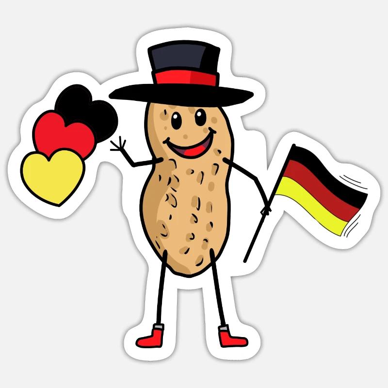Peanut German German Nut Germany Flag Sticker size S (10 x 10 cm)