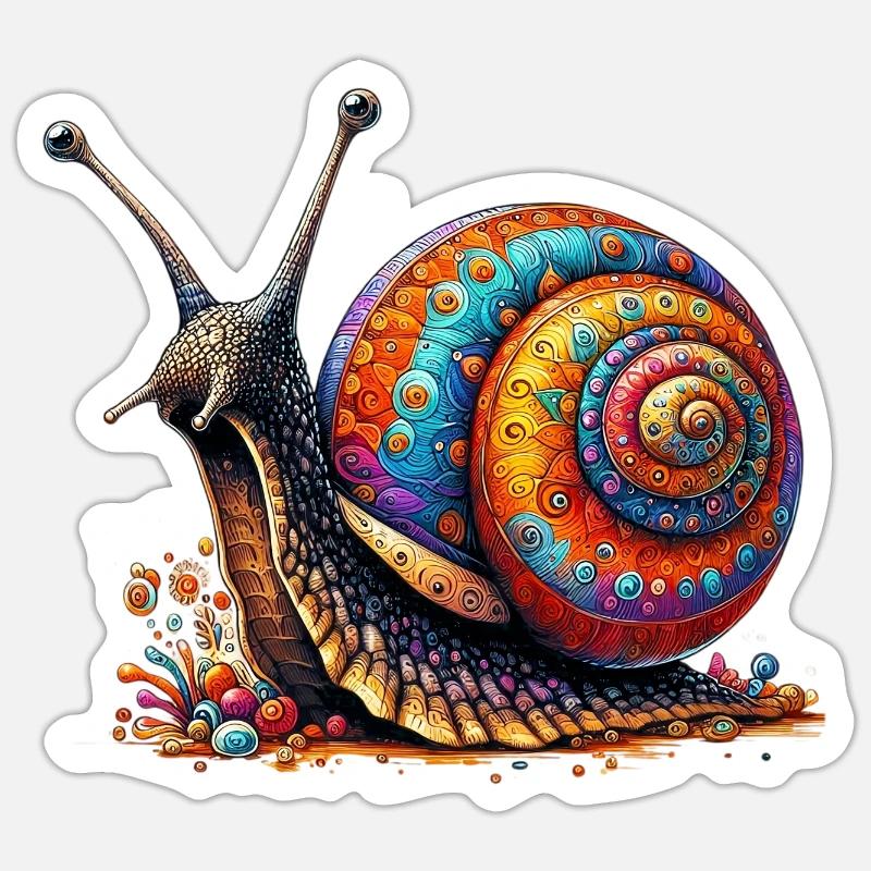 Snail - Sticker size S (10 x 10 cm) - white matte