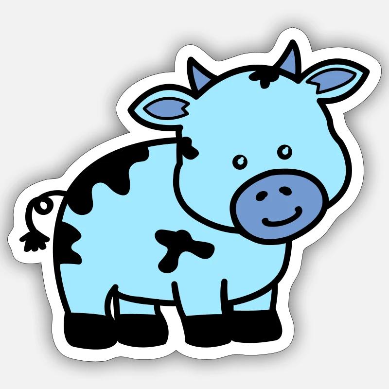 kuh - Sticker Größe S (10 x 10 cm) - Mattweiß