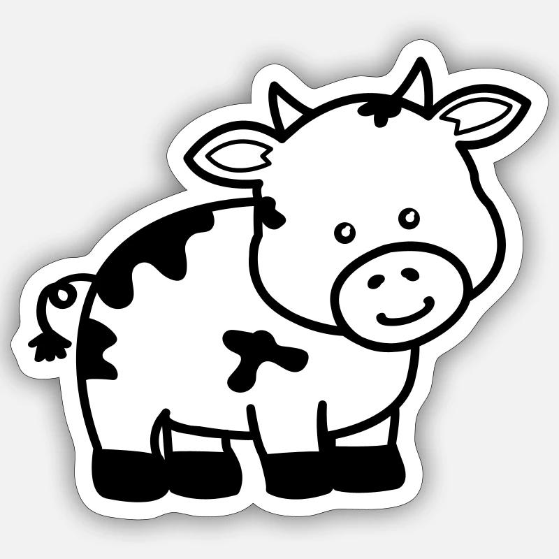 vache - Sticker taille S (10 x 10 cm) - blanc mat