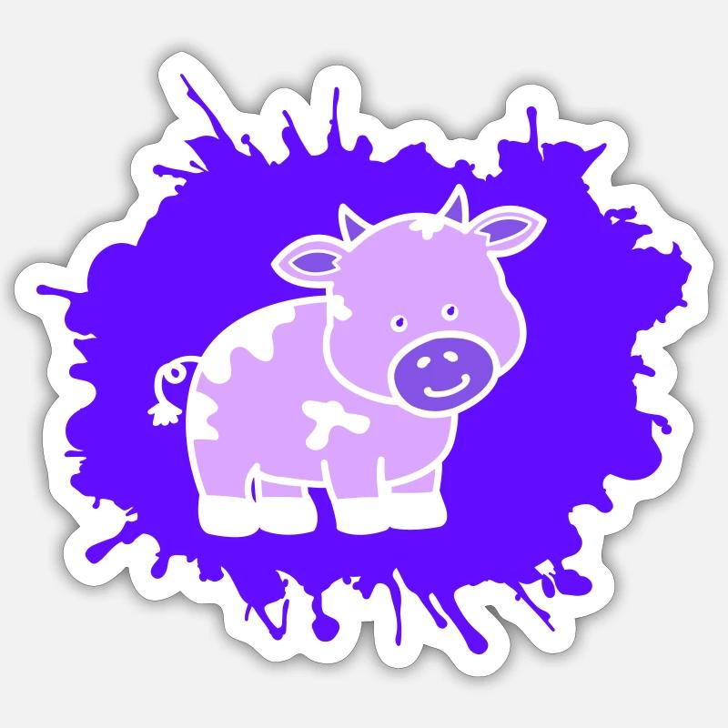 Blobs de vache - Sticker taille S (10 x 10 cm) - blanc mat
