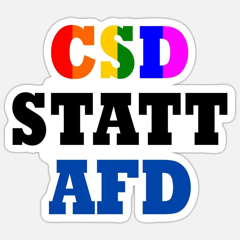 Csd statt afd - Sticker Größe S (10 x 10 cm) - Mattweiß