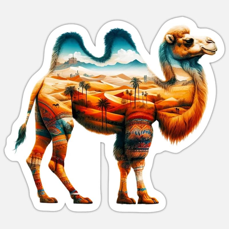 Camel - Sticker size S (10 x 10 cm) - white matte