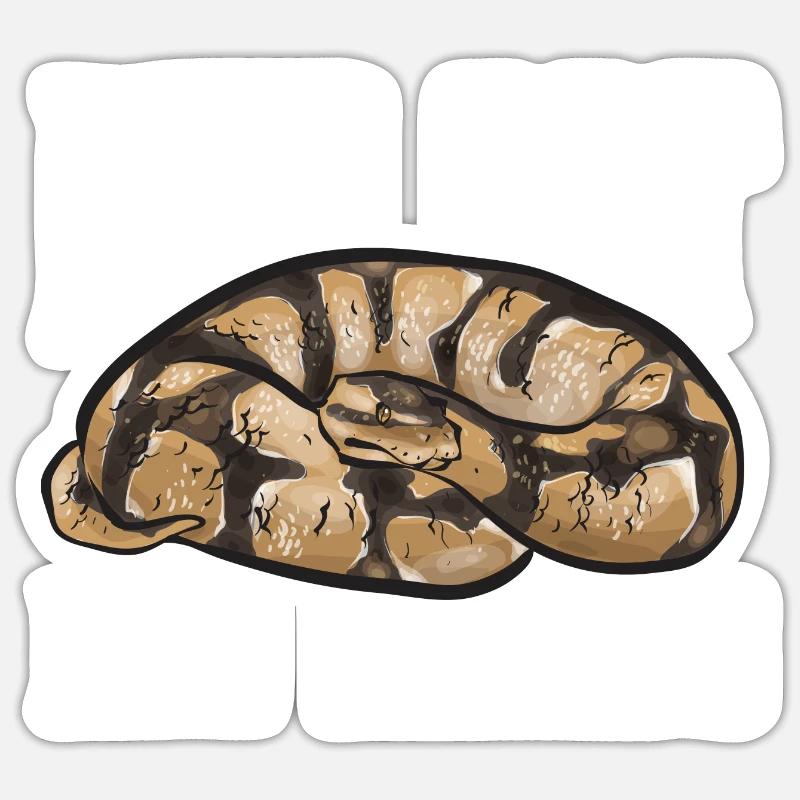 Ball Python Schlange Königspython Sticker Größe S (10 x 10 cm)