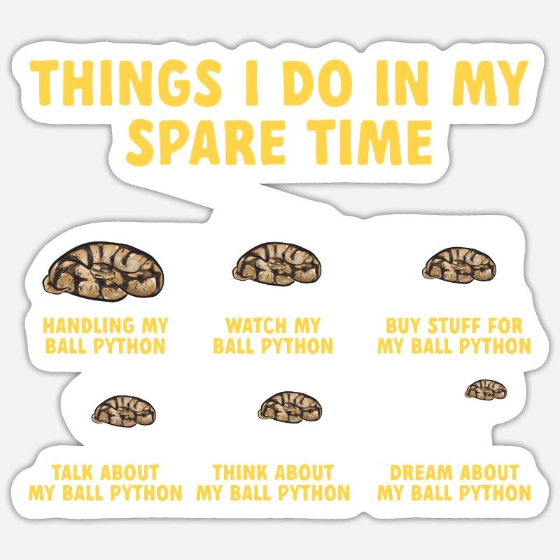 Ball Python Schlange Königspython - Sticker Größe S (10 x 10 cm) - Mattweiß