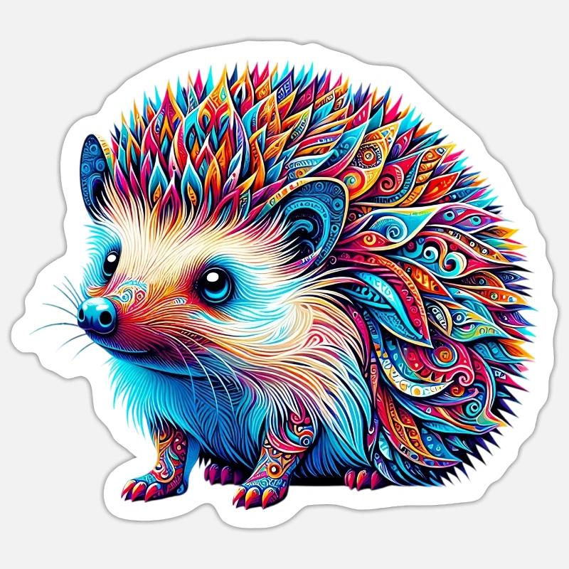 Igel - Sticker Größe S (10 x 10 cm) - Mattweiß