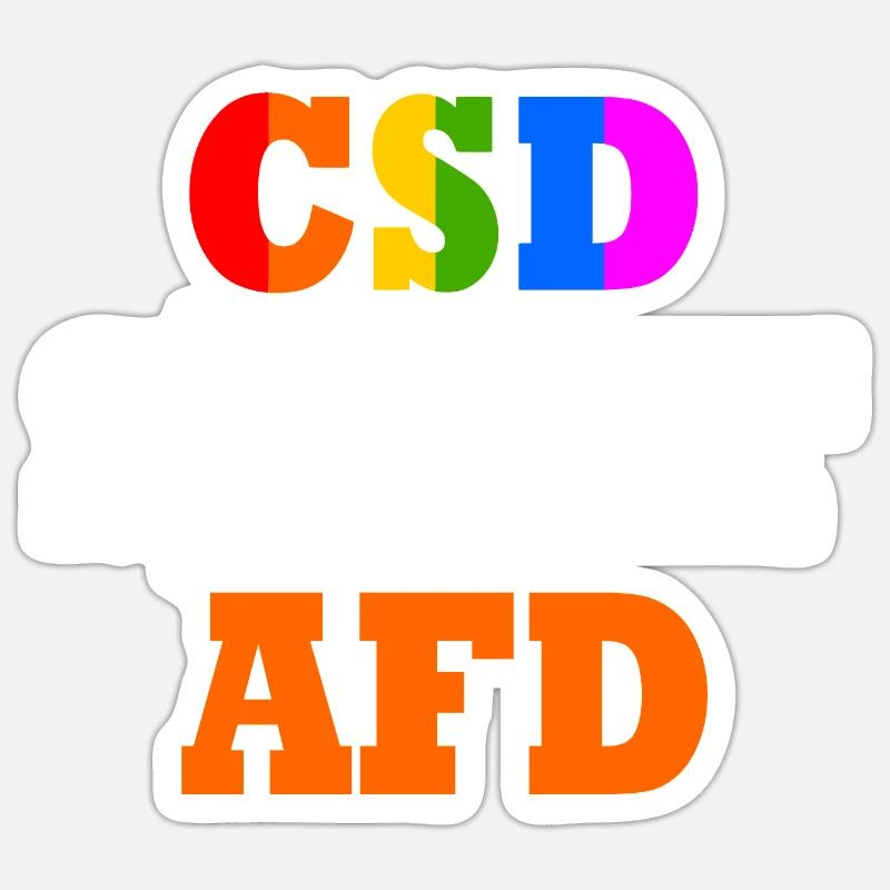 Csd statt afd - Sticker Größe S (10 x 10 cm) - Mattweiß