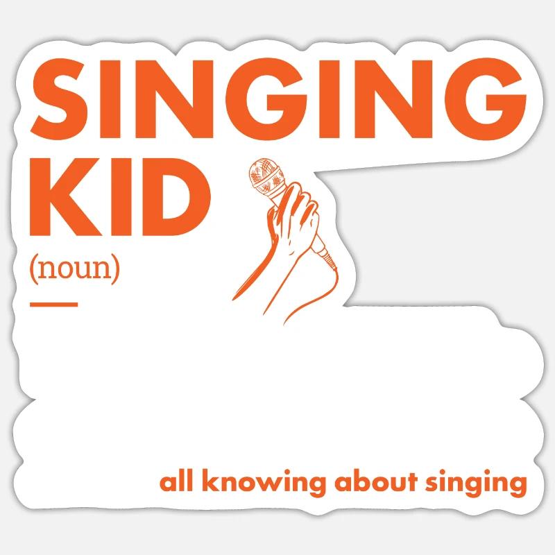 Singer Kid Definition Singing - Sticker size S (10 x 10 cm) - white matte
