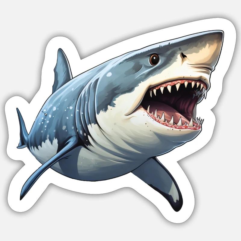 Shark - Sticker size S (10 x 10 cm) - white matte
