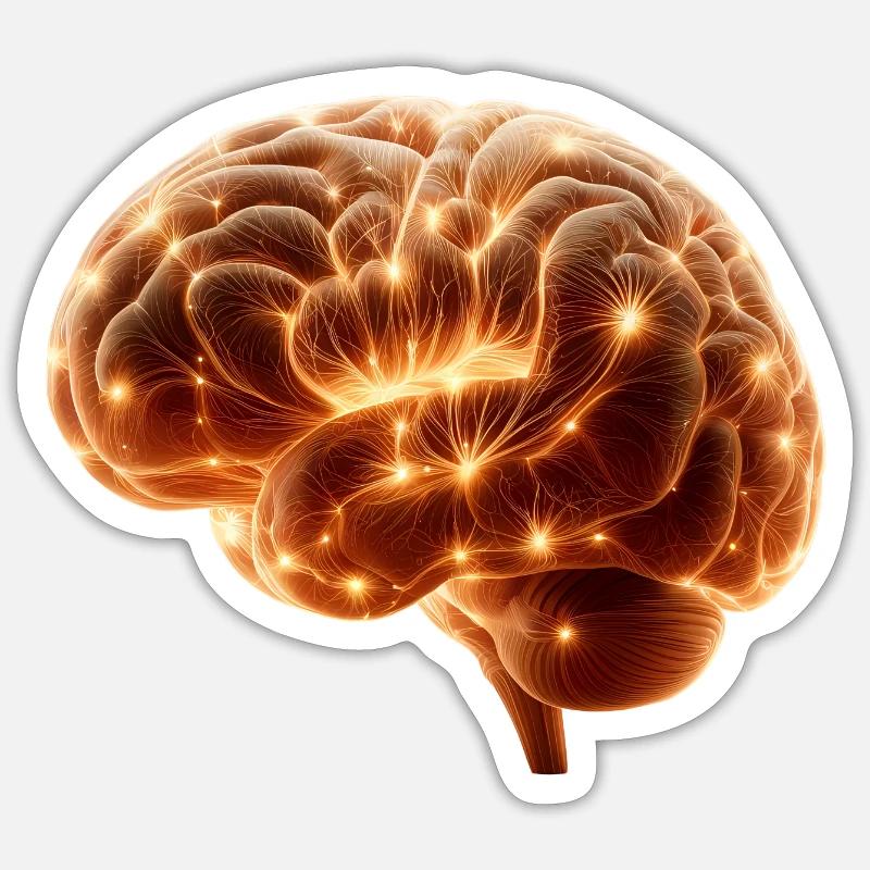 Brilliant Human Brain - Sticker size S (10 x 10 cm) - white matte