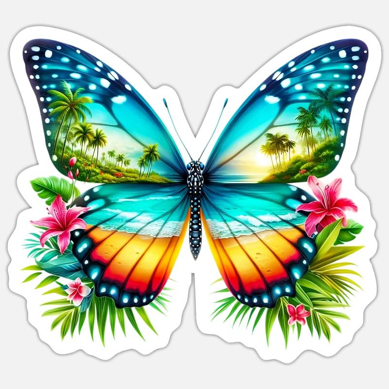 Butterfly - Sticker size S (10 x 10 cm) - white matte