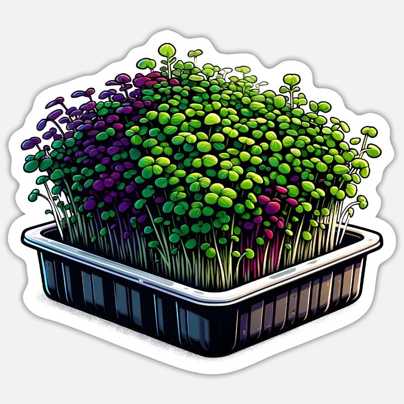 Micro-pousses Agriculture Vegan Sprouts - Sticker taille S (10 x 10 cm) - blanc mat