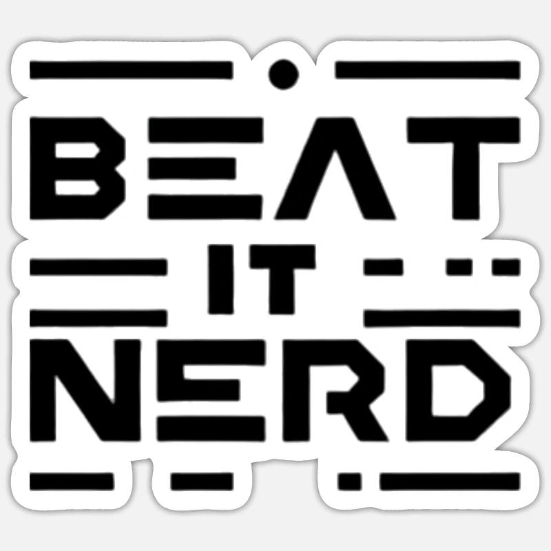 Beat it Nerd 16 - Sticker Größe S (10 x 10 cm) - Mattweiß