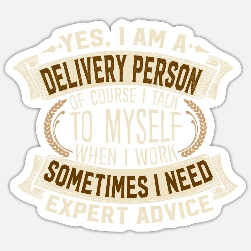 Conseils d’experts Discours intérieur du livreur - Sticker taille S (10 x 10 cm) - blanc mat